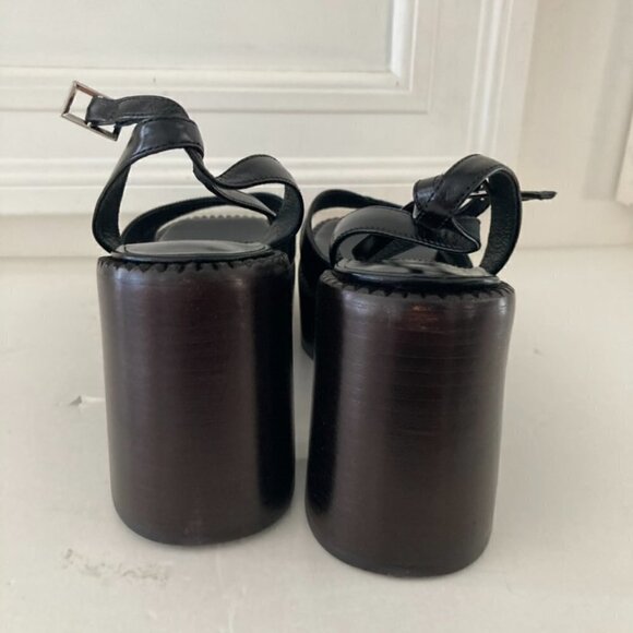 NIB Jeffery Campbell Free People Naomi Black Leather Platform Heels Sz 10 - Picture 9 of 11